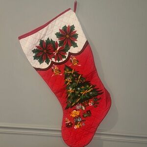 Vintage Christmas Stocking Extra Large with Tree Design